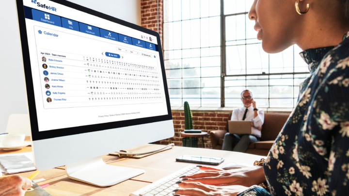 SafeHR software showing calendar