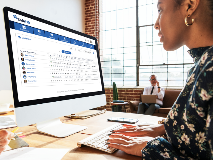 SafeHR software showing calendar
